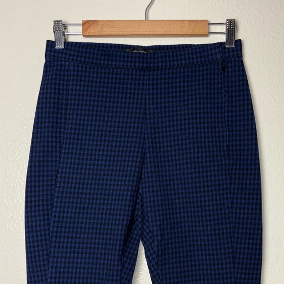 Banana Republic Devon Houndstooth Pants Woman's size 2 Navy Blue and Black - Picture 6 of 16
